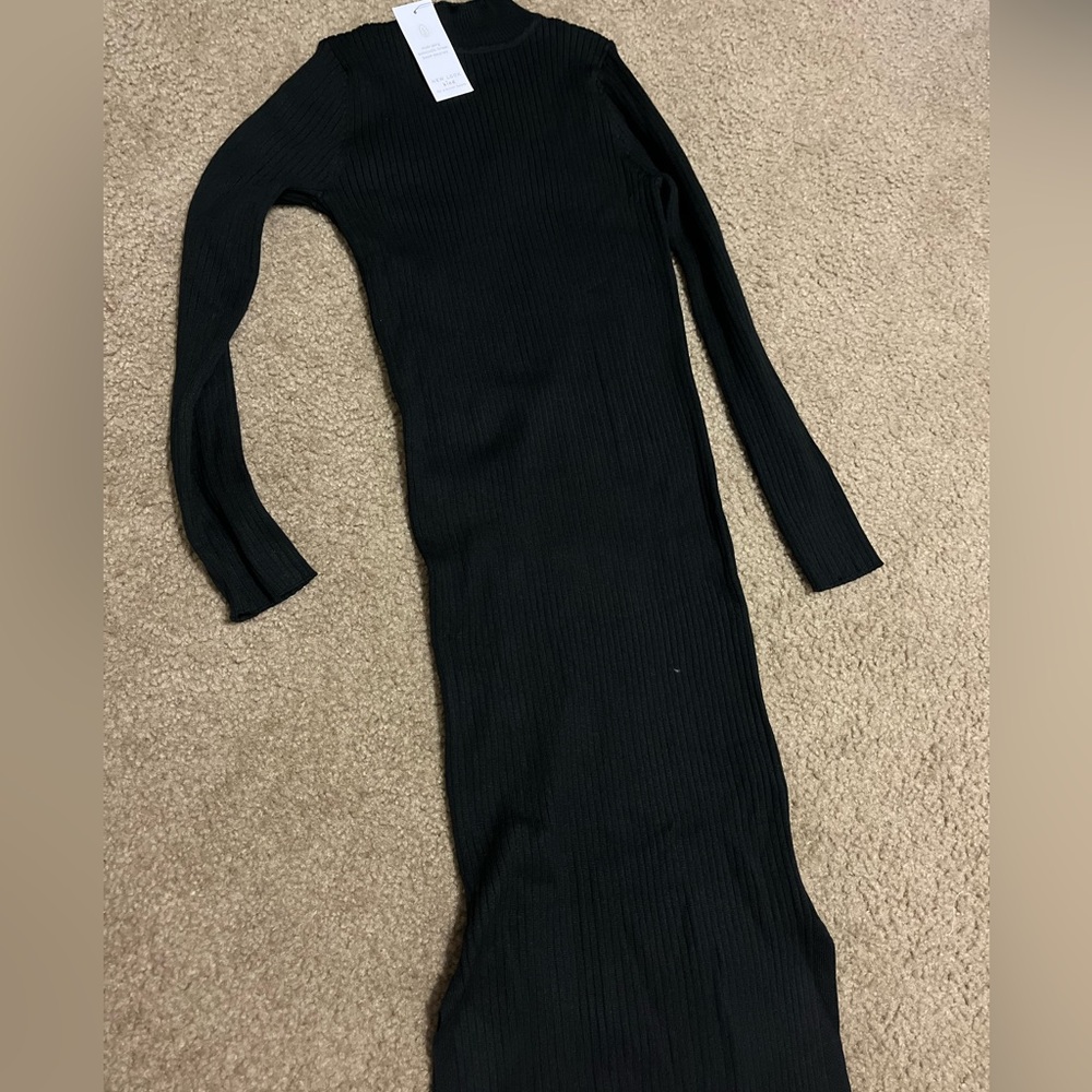 NWT New Look Petite Mock Neck Ribbed Midi Dress, XSP - Picture 3 of 4